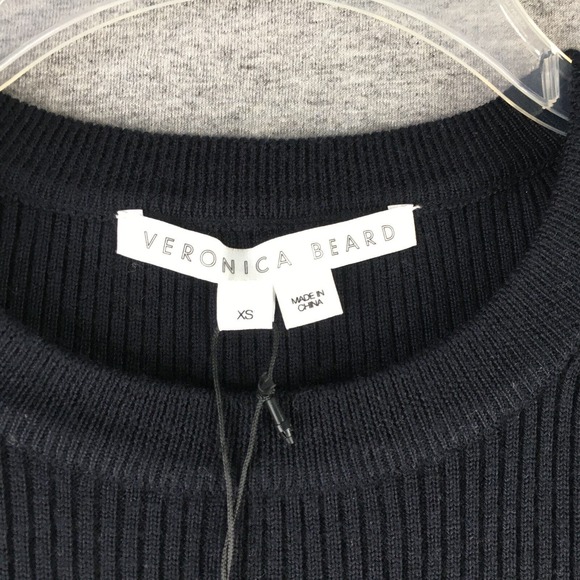 Veronica Beard Sweater Womens Extra Small Rocha Mixed Media Pullover Merino Wool - Picture 3 of 6